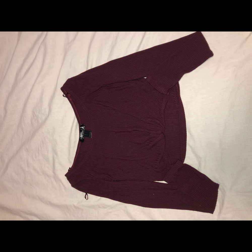 long sleeve burgundy tshirt
